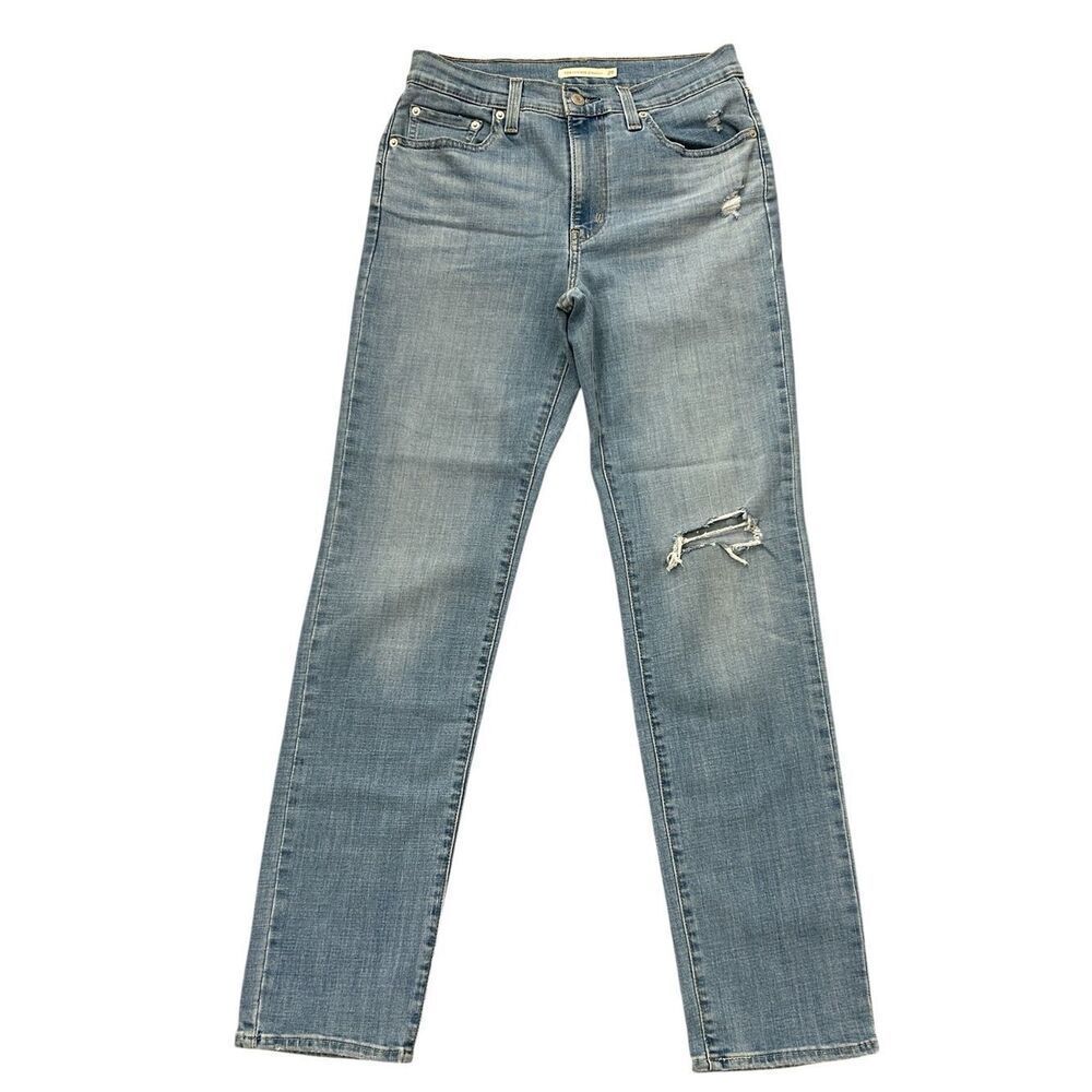 Levi's 724 High Rise Straight Jeans - Light Wash Denim